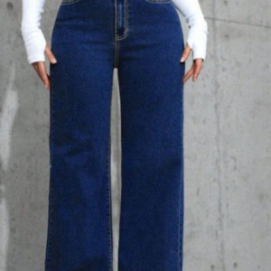 Women Comfort Wide Leg High-Rise Stretchable Jeans