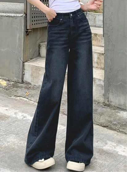 Women Comfort Wide Leg High-Rise Stretchable Jeans - Image 3