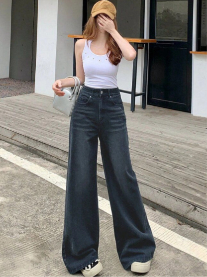 Women Comfort Wide Leg High-Rise Stretchable Jeans - Image 4