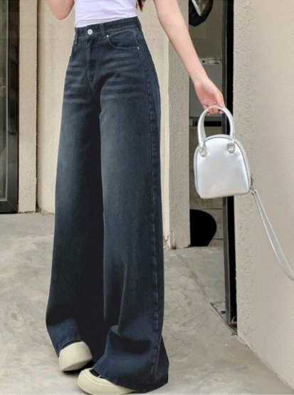 Women Comfort Wide Leg High-Rise Stretchable Jeans - Image 5